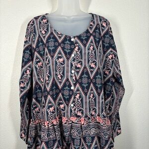 K By Kersh Multicolor Boho Tunic Size Medium